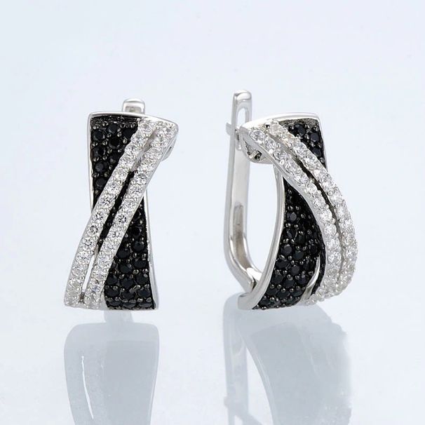 Cao Shi's Exquisite Cross Zircon East Gate Of Korea, Elegant Fashion Earrings, Unique Design Earrings_ipsvogv.com