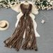 Women's temperament square collar sleeveless jumpsuit summer new style waist slimming loose wide leg pants_ipsvogv.com