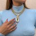 2-piece Cross Aluminum Chain Necklace Set, European And American Hip-hop Sweet And Cool Girl Banquet Bar Nightclub Accessories_ipsvogv.com
