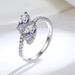 Sterling Silver Ring For Women Fashion Leaf Finger Ring, Elegant High Carbon Diamond Ring_ipsvogv.com