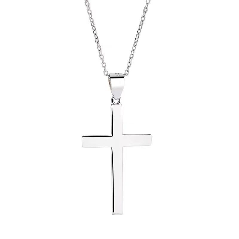 Women's Jewelry Copper Cross Simple Necklace Pendant Fashionable Temperament Retro High End Sense All Match Clavicle Chain_ipsvogv.com