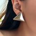 INS Retro Plated Titanium Steel Polished Three Dimensional Triangle Earrings_ipsvogv.com