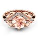 Sanjie Fashion Bow Women's Rose Gold Champagne Zircon Ring_ipsvogv.com