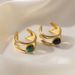ins style obsidian stainless steel open ring female non fading natural stone titanium steel rings_ipsvogv.com