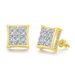Unisex Jewelry Fashion hip hop square cross earrings for men full of diamonds and zircon thread earrings street fashion accessories_ipsvogv.com