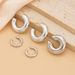 Round tube hollow ear clip earrings set for women C shaped smooth metal wind ear clip earrings_ipsvogv.com