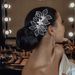 Women's Jewelry Floral Crystal Hair Comb With Leaf Design - Elegant Bridal Hair Accessory For Weddings, Parties, And Special Occasions_ipsvogv.com