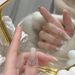 Milk White Gradient Nude Wearing Nail Crooked Heart Diamond Temperament French Style Nail Patch Finished Product_ipsvogv.com