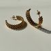 Unisex Fashionable Niche Electroplated Titanium Steel Three Layer Twisted Super Bright C Earrings_ipsvogv.com