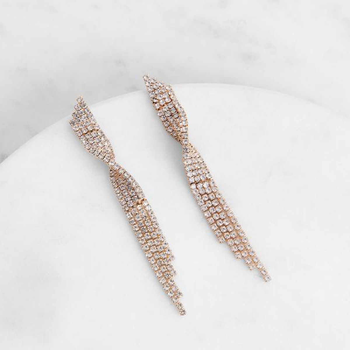 Accessories Short Twisted Tassel earrings Distinctive Beveled All-match Diamond earrings earrings_ipsvogv.com