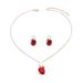 Sweet and fresh countryside style Korean version earrings, necklace, jewelry set, personalized inlaid flower design,_ipsvogv.com