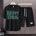 Men's Clothing 2024 Waffle Casual Summer Suit Men's Loose Teen Short sleeved T shirt Shorts Handsome Two piece Suit_ipsvogv.com