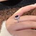 set Shaped Pigeon Egg Royal Full Blue Zircon Ring, Niche High-end Luxury French Temperament Style Ring ,_ipsvogv.com