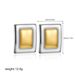 Unisex Two Color Gold And Silver Bright Color Earrings Geometric Earrings Jewelry Color Matching, Versatile Commuter Earrings_ipsvogv.com