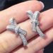 Cao Shi Star's Same With New Bow Knot Light Luxury Style Earstuds Women's Full Set Zircon Earrings_ipsvogv.com