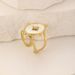 Women’s Jewelry Set Fashion Simple Mother Of Pearl Oval Open Ring Female Fashion Personality Versatile Stainless Steel Gold Plated Ring_ipsvogv.com