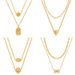 Color preserving double layer design personality necklace kit stacking fashion chic necklace copper plated K real gold_ipsvogv.com