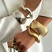 ins cyber style geometric faceted bracelet fashion bracelet pockmarked alloy open bracelet for women_ipsvogv.com