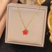 2024 Hot Selling Stainless Steel Gold Double-sided OL Mother Of Pearl Five Leaf Flower Necklace, Fashionable, Versatile_ipsvogv.com