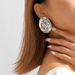 E11188 exaggerated heavy industry ZA smooth geometric circular niche metal texture earrings for women_ipsvogv.com