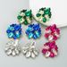 Ins Style Creative Geometric Earrings Women's Alloy Electroplated With Colored Glass Diamonds Trendy High-end Ear_ipsvogv.com