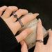 Bow Zircon Dark Pink Sweet Cool Open Ins Cold Wind Punk Personality Exquisite Stacked Ring_ipsvogv.com