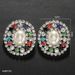 Popular Colored Diamond Oval Pearl Ear Clips European And American High-end Geometric Earrings Accessories Earrings_ipsvogv.com