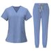 Women's beauty salon work clothes operating room scrub suit hand washing clothes short-sleeved doctor elastic scrub suit_ipsvogv.com