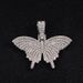 Street Hip-Hop Rhinestone Butterfly Hiphop Trendy Couple Cuban Necklace Pendant_ipsvogv.com