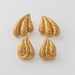 Real Gold Electroplated Titanium Steel VINTAGE Embossed Pointed Heart Wing Earrings_ipsvogv.com
