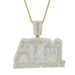 Men's Hip Hop ATM Pendant Necklace With Zircon Stones - 15mm Cuban Link Chain In Gold, Rose Gold & Silver (60cm Length)_ipsvogv.com