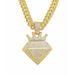 Full Hip Hop Pendant Necklace Hiphop Crown Alloy Diamond Cuban Chain_ipsvogv.com