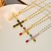 2023 New Copper Micro Inlaid Zircon Multi Color Cross Pendant Hip Hop Necklace With Collar Chain_ipsvogv.com