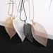 Natural True Specimen Gold Plated Long Necklace Personalized Simple Leaf Sweater Chain_ipsvogv.com