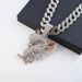 Men’s Jewelry Set Fashion New Alloy Cartoon Animal Jerry Full Diamond Three Dimensional Pendant Necklace Fashionable And Versatile Men's Accessories_ipsvogv.com