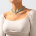 N11081 Devil's Eye Turquoise Necklace Bohemian Style Neckchain Irregular Beaded Neckpiece_ipsvogv.com