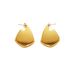 Unisex Retro Real Gold Electroplated Titanium Steel Fan Shaped Fine Polished Earrings_ipsvogv.com