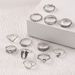 Wing Love Crescent Leaf Joint Triangle 12 Piece Set Ring_ipsvogv.com