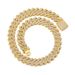20MM Hip Hop Full Thick Necklace Zinc Alloy Exaggerated Three Rows Diamond Cuban Chain Men's_ipsvogv.com