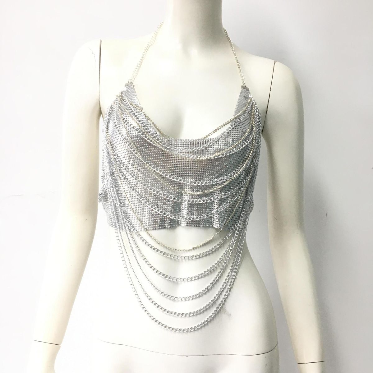 Women's Metal Rhinestone Suspenders Cool Tops Multi Layer Diamond Chain Vest Music Festival Hot Girl Outfit_ipsvogv.com