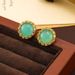 Qingdao Jewelry Ancient Women's Green Jade Chalcedony Natural Stone Zircon High Grade Chinese Sty Earrings Silver_ipsvogv.com
