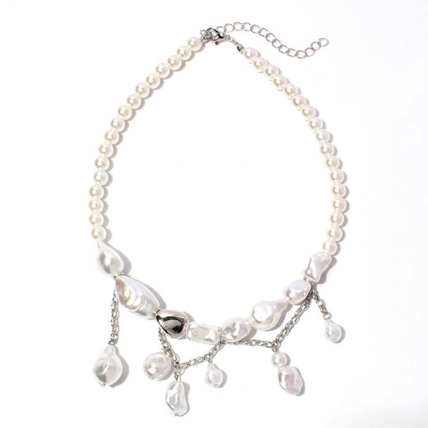 Ins Fashion Accessories Simple Special Shaped Pearl Pendant Women's Necklace Clavicle Chain_ipsvogv.com