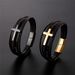 Fashion Cross Stainless Black Gold Steel Multi layer Woven Bracelet_ipsvogv.com