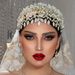 New Headdress Earrings Set Bridal Wedding Dress Accessories Diamond Studded Thick Headband_ipsvogv.com