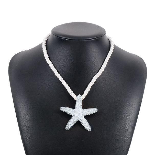 N11328 Personalized starfish pendant necklace earrings ZA metallic beach style niche fashion collarbone chain_ipsvogv.com
