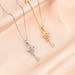 T's Knot Studded With Diamonds, Titanium Steel Necklace, Women's Gold Fashion, High-end Feeling, Collarbone Chain_ipsvogv.com