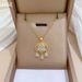】 Cat 【 Eye Stone Lucky Lock Light Luxury Charm Gorgeous Full Diamond Necklace Women's Versatile Clavicle Titanium Steel 【 】_ipsvogv.com