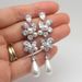 Cao Shi's Gentle Temperament Long Earrings, Flower Pearl, Advanced Leaf Droplets, French Style Earrings_ipsvogv.com