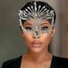 New fashion personality rhinestone mask party geometric hollow mask Halloween dance face decoration Mask_ipsvogv.com