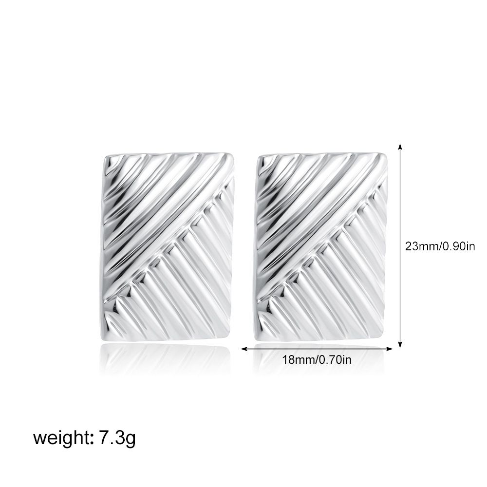 Unisex Hot Selling New Products Square Twill Exaggerated Large Earrings Retro Atmosphere High End Earrings_ipsvogv.com